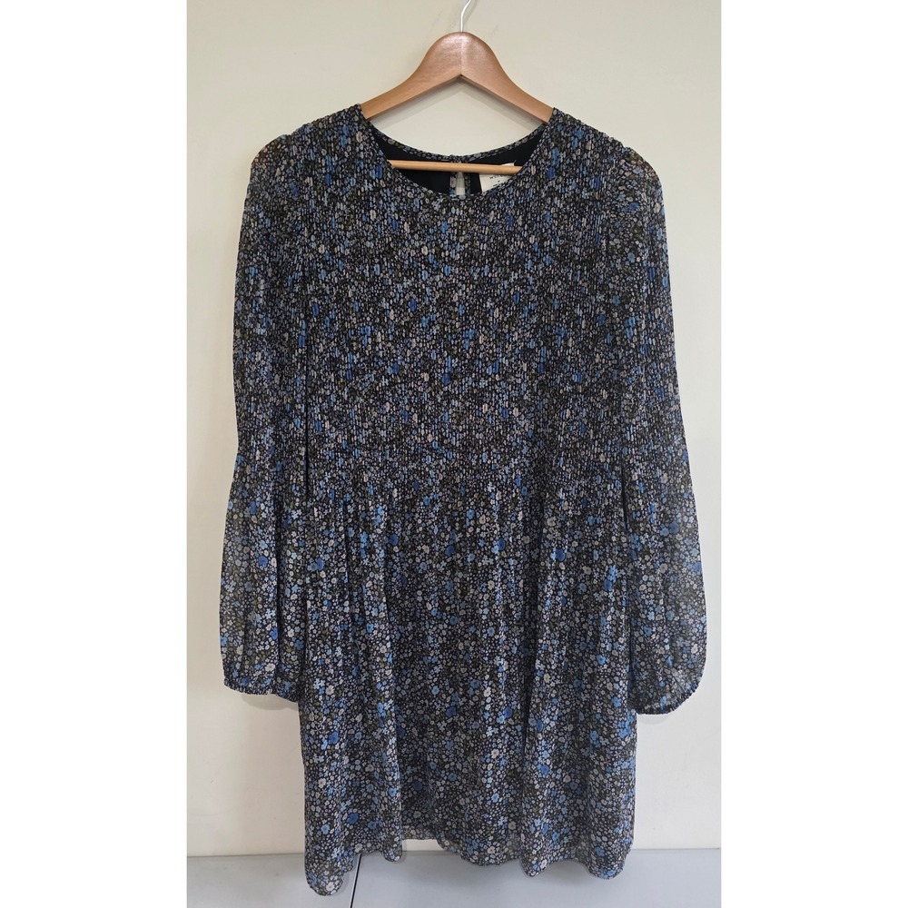 Wilfred Daydreamer Floral Mini Dress Women Medium Pleated Boho Cottagecore